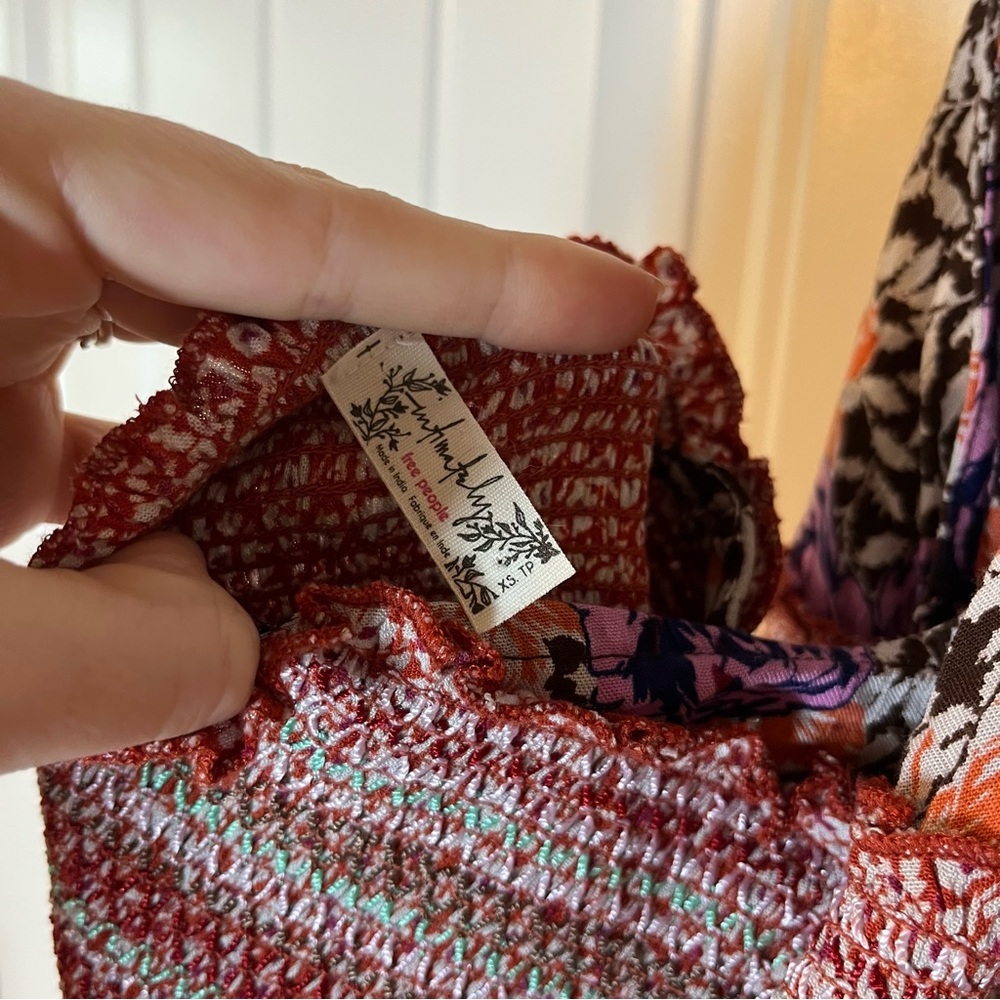Intimately Free People Gabriela Dress Floral Patchwork Ruffle Spring Size XS - Picture 14 of 14